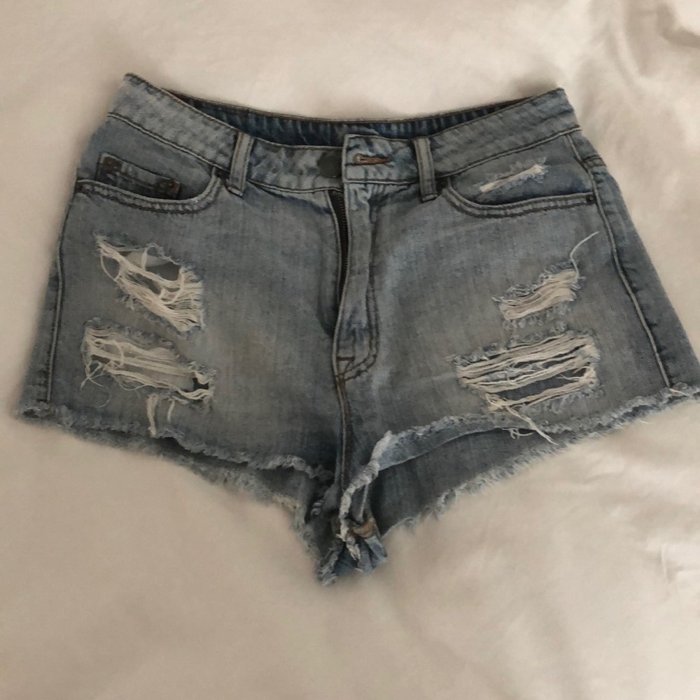 BDG High Rise Dree Cheeky Denim Shorts